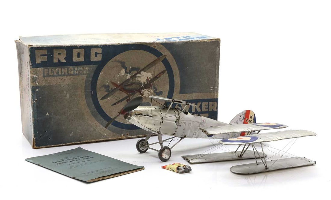 A Hawker Hart biplane day-bomber scale flying model,: A Hawker Hart biplane day-bomber scale flying model, c.1930s,