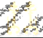 A pair of brass fleur-de-lis andirons,