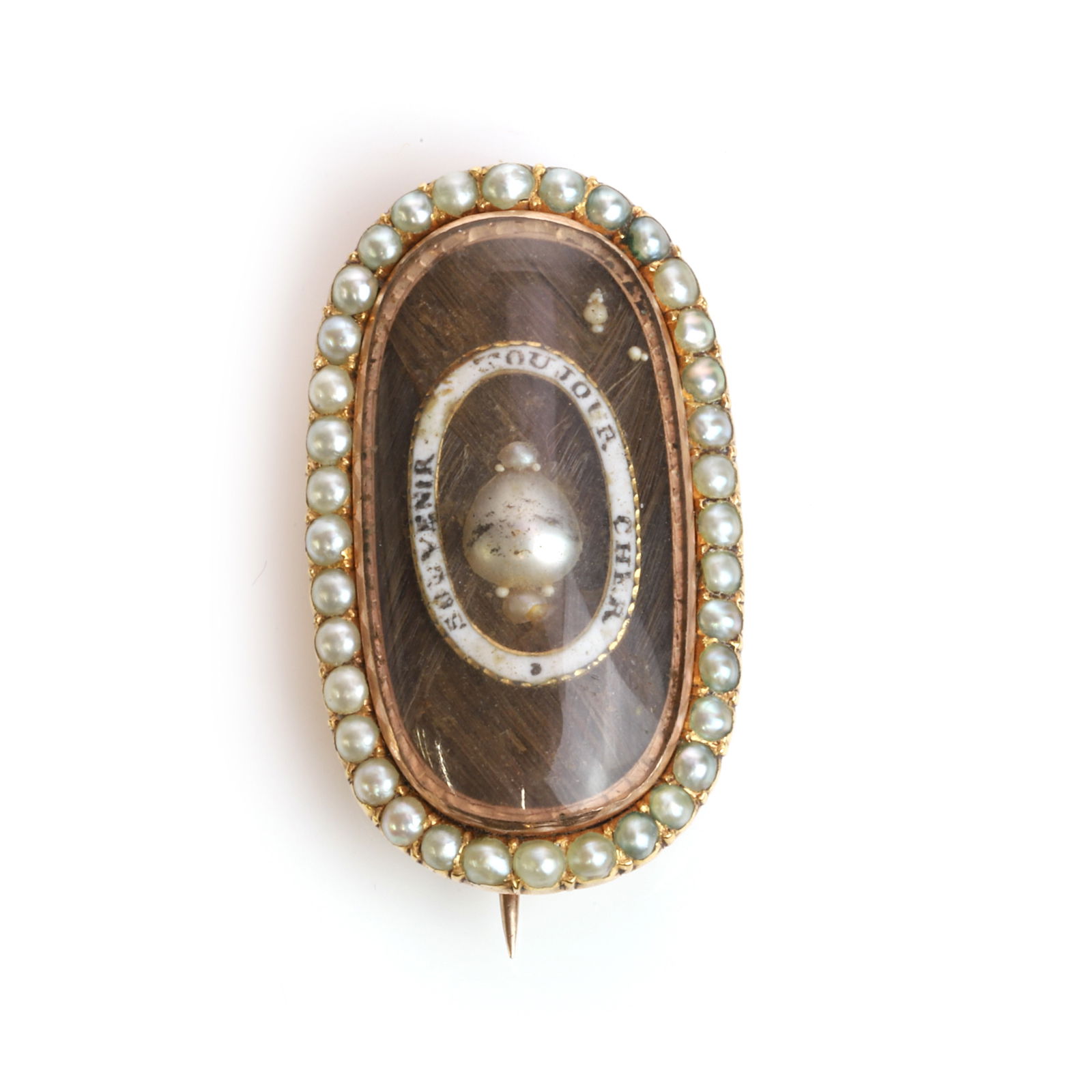 A Georgian split pearl mourning brooch, (1 of 3)