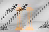 A pair of George III-style carved giltwood torchères/jardinières,