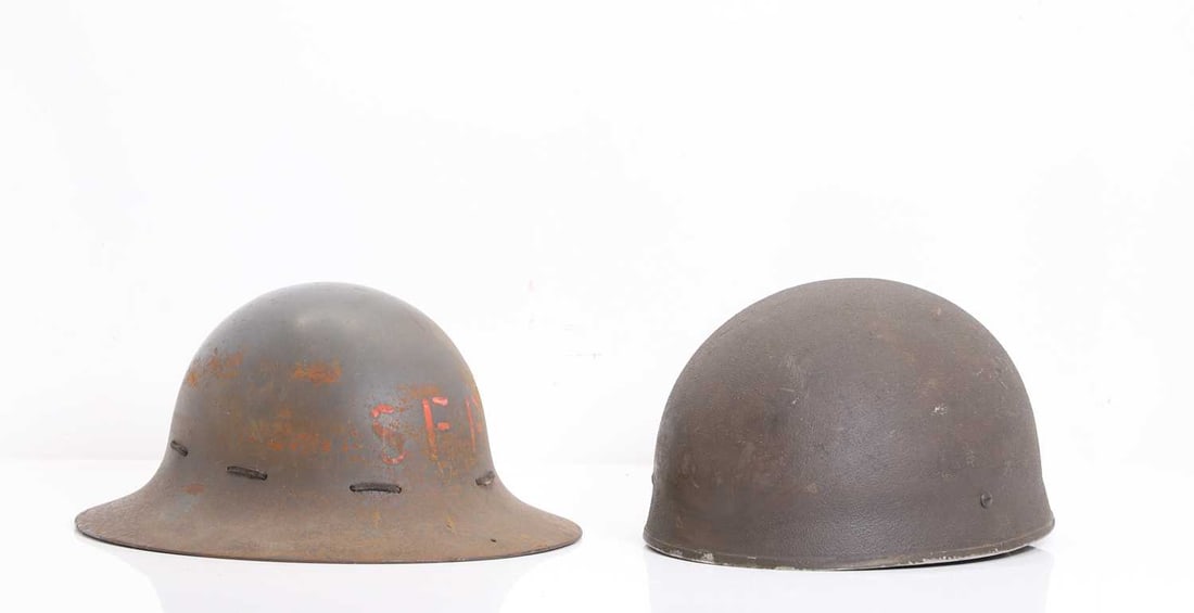 British WWII 'MKII' paratroopers' helmet, (1 of 12)
