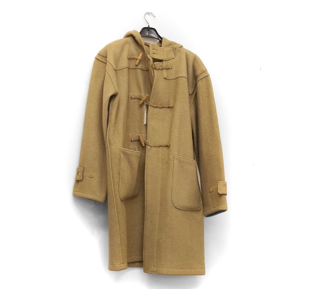 A World War Two vintage Royal Navy duffel coat,: A World War Two vintage Royal Navy duffel coat, labelled 'Redman Bros Duffel Coat No.10', with rope and wood toggles, large outer pockets and throat latch, William Frederick Southern wore this coat d