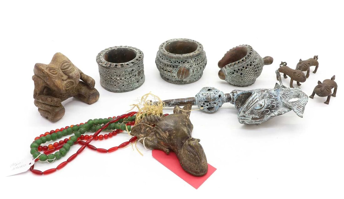 A collection of African Baule metalwares and bronzes, (1 of 1)