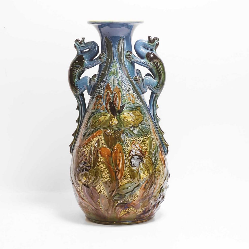 C H Brannam Pottery A twin-handled vase (1 of 4)