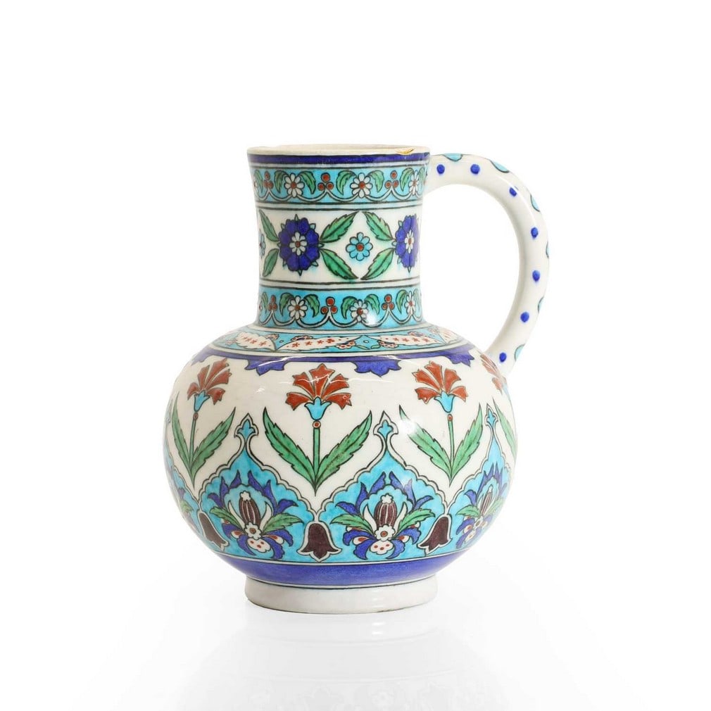 Theodore Deck (French, 1823-1891) A French Iznik-style jug (1 of 3)