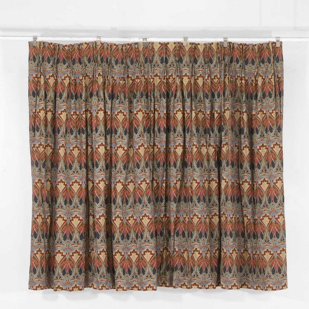 Liberty & Co. A pair of 'Ianthe' curtains: Liberty & Co. A pair of 'Ianthe' curtains Of recent manufacture, the pattern originally designed in 1902 by René Beauclair for Liberty & Co., inscribed manufacturer's mark to the selvedge of the