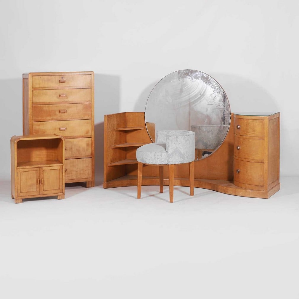 Betty Joel (1894-1985) for Token Works A part sycamore bedroom suite (1 of 12)