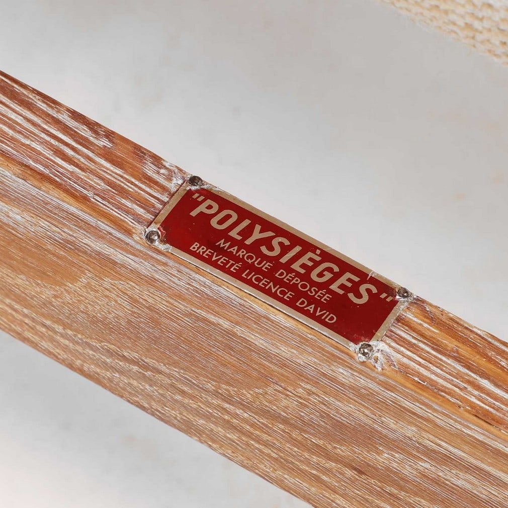 French A pair of limed oak low chairs or chauffeuses - 6