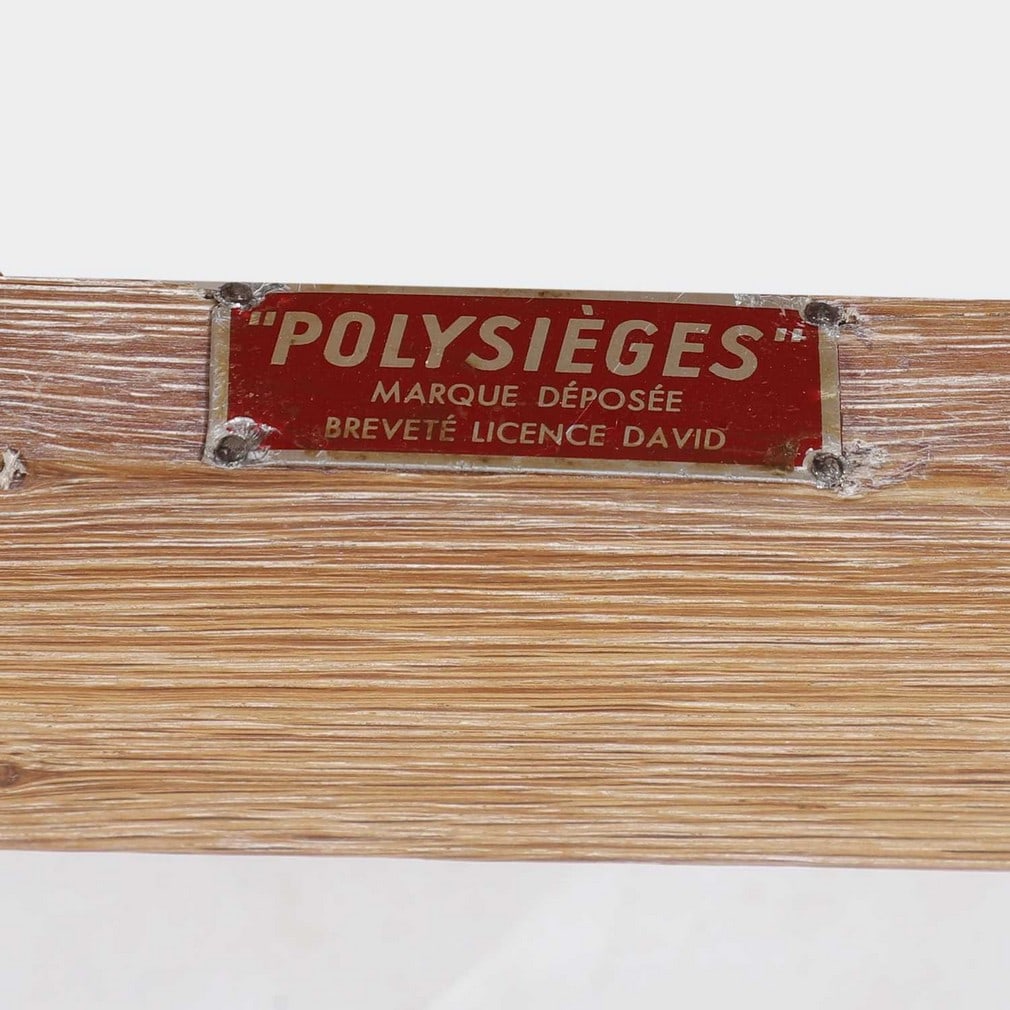 French A pair of limed oak low chairs or chauffeuses - 7