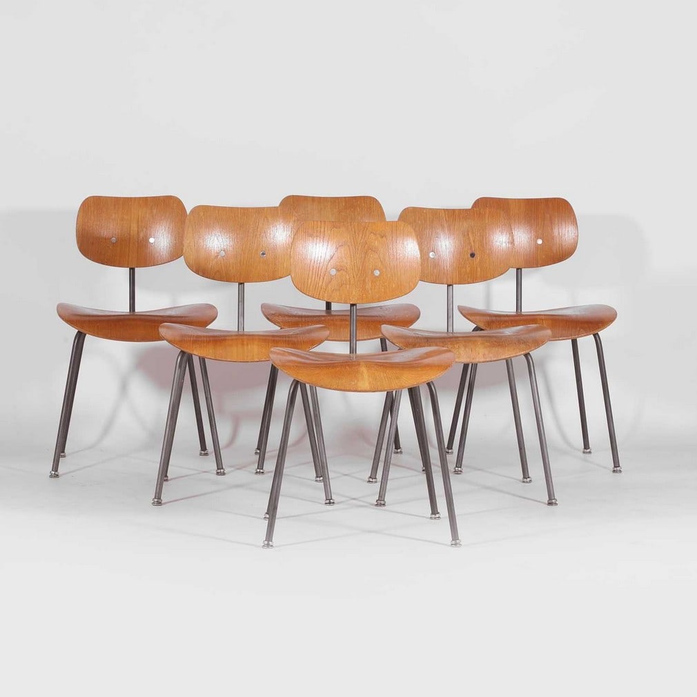 Egon Eiermann (German, 1904-1970) A set of six 'SE68' chairs (1 of 5)