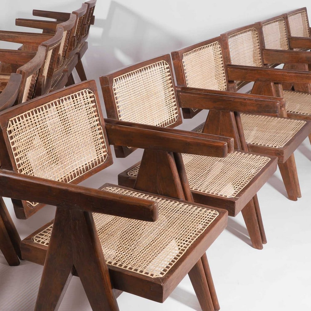 Pierre Jeanneret (Swiss, 1896-1967) A set of twelve chairs - 11