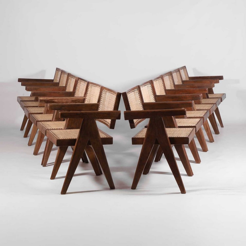 Pierre Jeanneret (Swiss, 1896-1967) A set of twelve chairs (1 of 20)