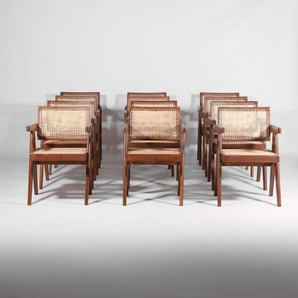 Pierre Jeanneret (Swiss, 1896-1967) A set of twelve chairs - 3