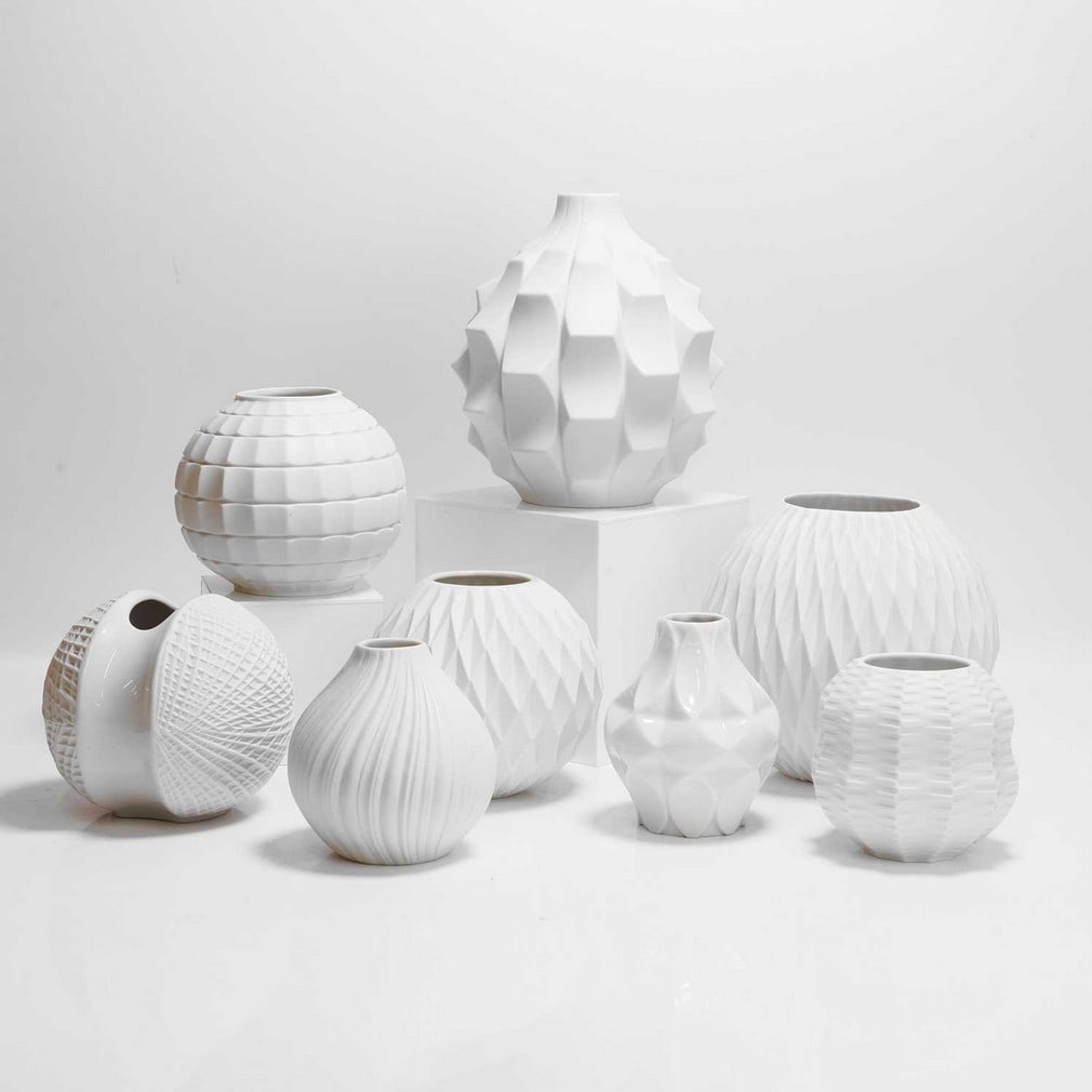 German 'Op Art' A collection of eight globular porcelain vases (1 of 4)