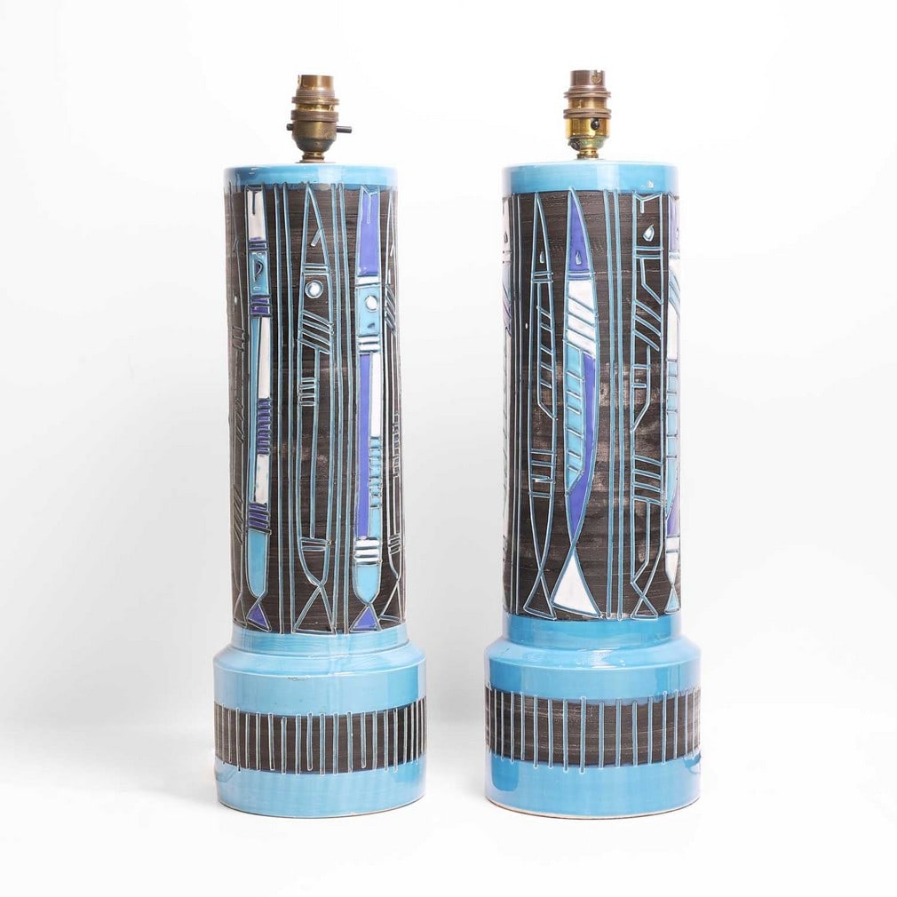 Fratelli Fanciullacci A pair of pottery table lamps (1 of 4)