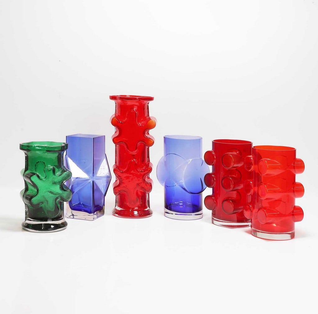 Erkkitapio Siiroinen (Finnish, 1944-1996) for Riihimäen Lasi Oy Four 'Pablo' vases (1 of 3)