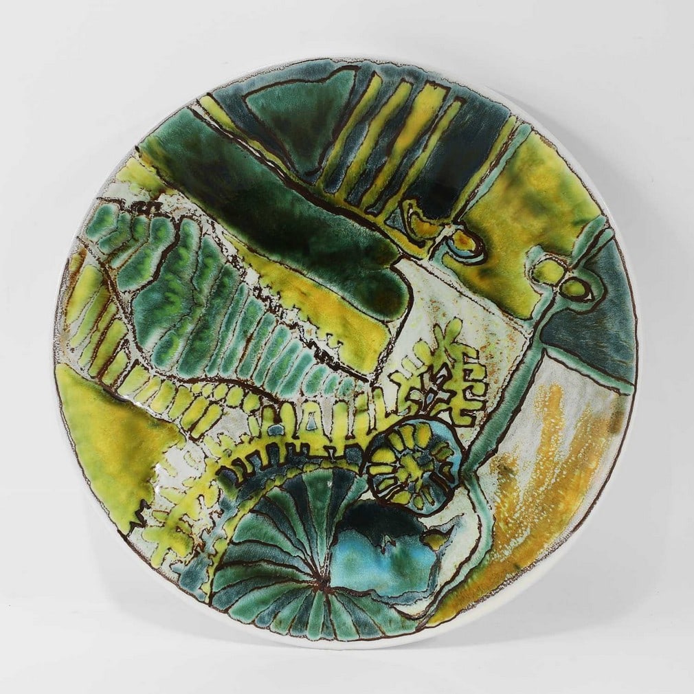 Tony Morris (1942-2018) for Poole Pottery A rare Delphis Poole Studio charger (1 of 2)