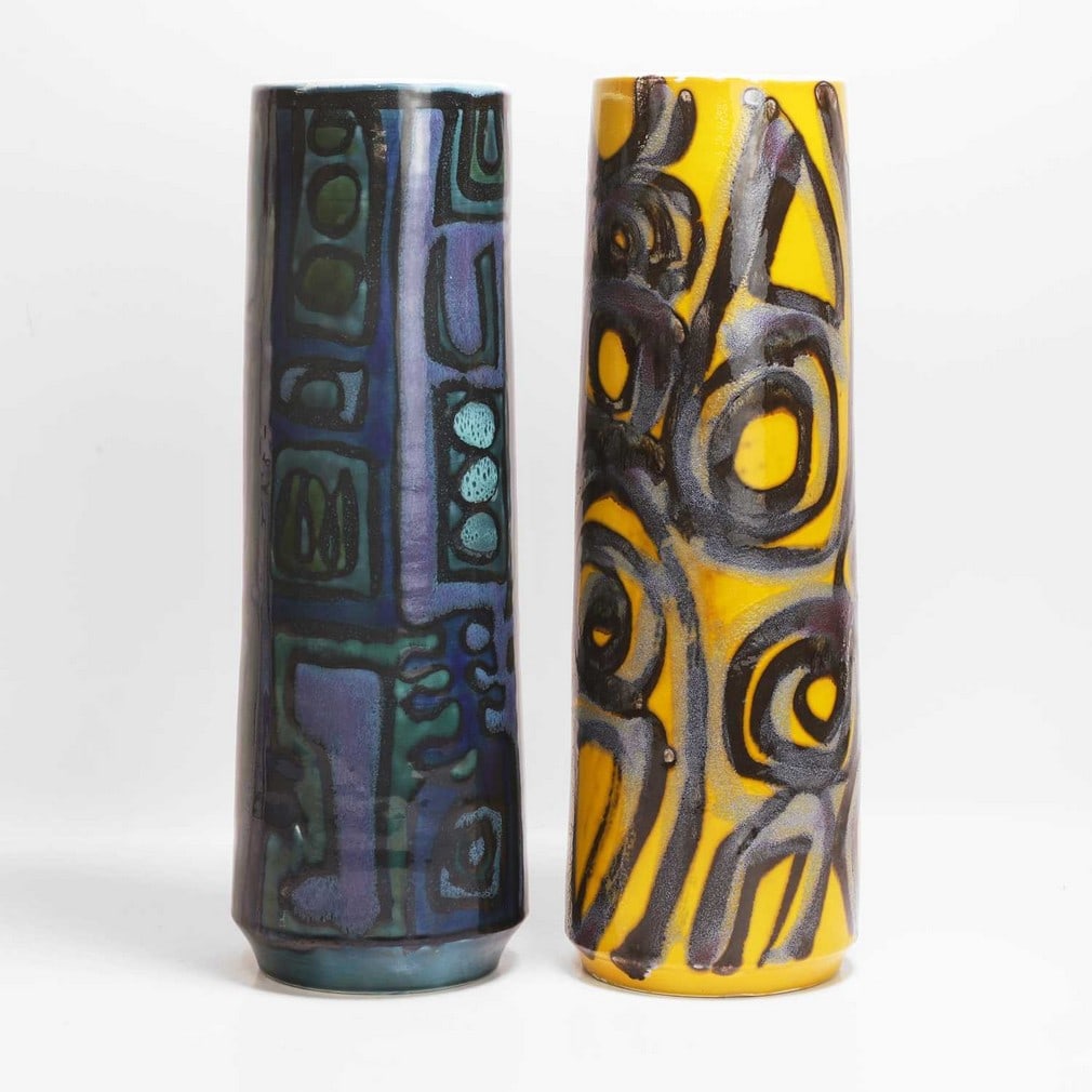 Poole Pottery Two cylindrical vases (1 of 3)