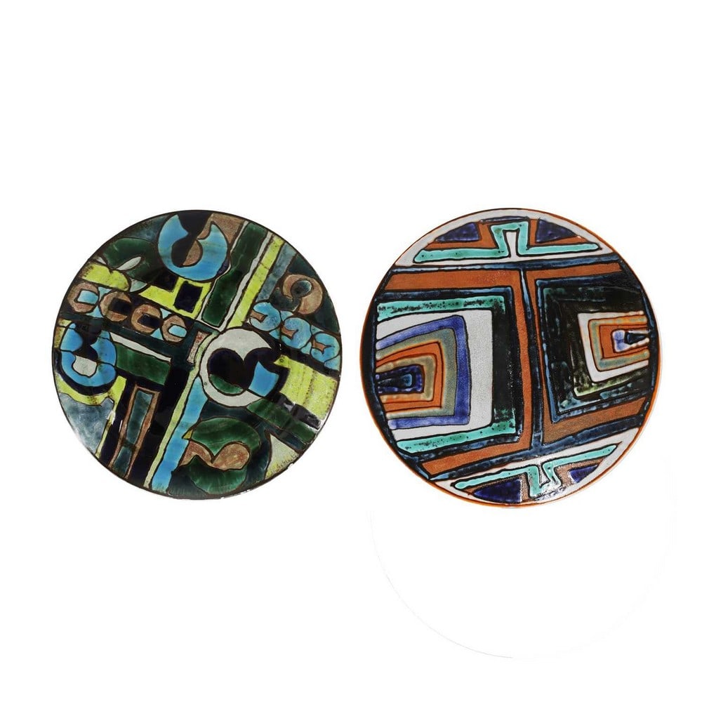 Poole Pottery Two Poole 'Delphis' Studio chargers (1 of 5)