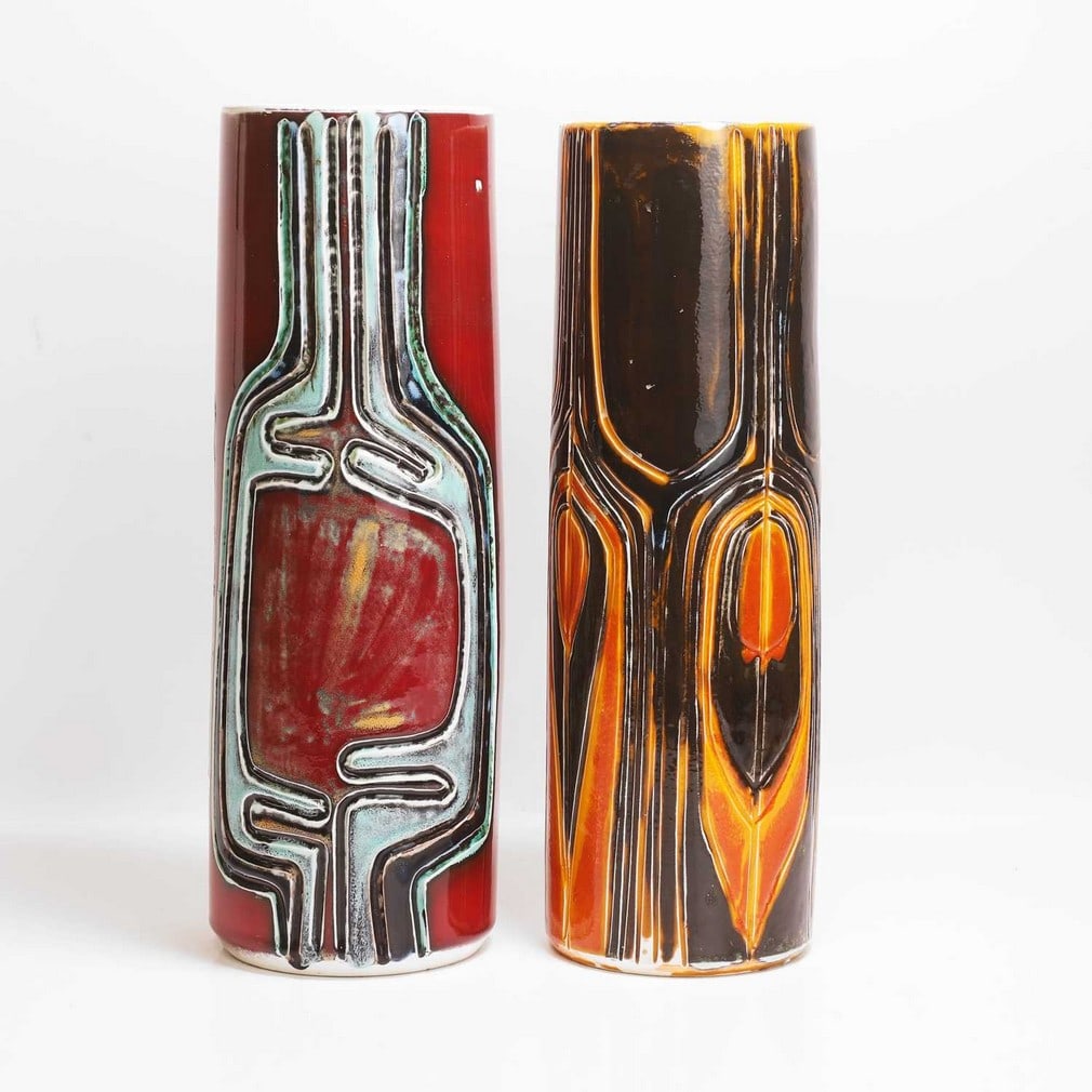 Poole Pottery Two cylindrical vases (1 of 3)