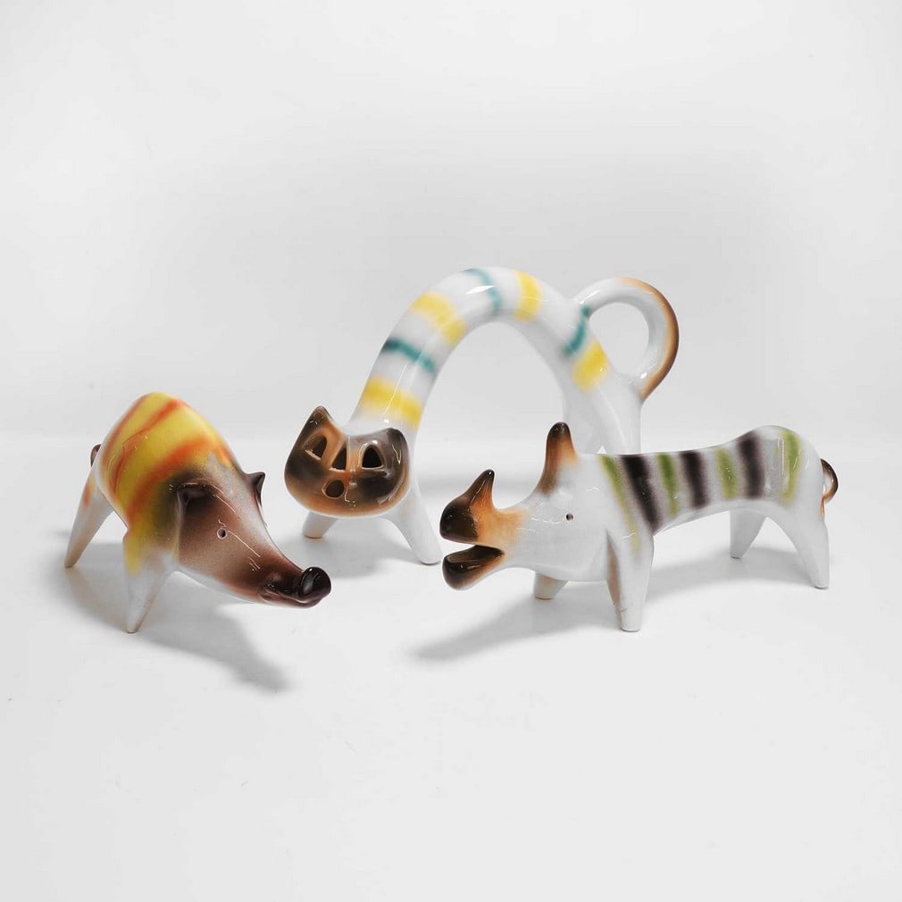 Roberto Rigon (Italian, b.1929) A cat, a rhinoceros and a boar (1 of 4)