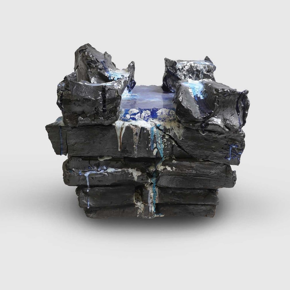 Osamu Kojima (Japanese, b.1973) 'Nostalgia 10-TW-04': Osamu Kojima (Japanese, b.1973) 'Nostalgia 10-TW-04' A large stoneware and fused glass sculpture, 2010 (94cm wide, 83cm deep, 73cm high) Condition Report: The sculpture weighs approximately