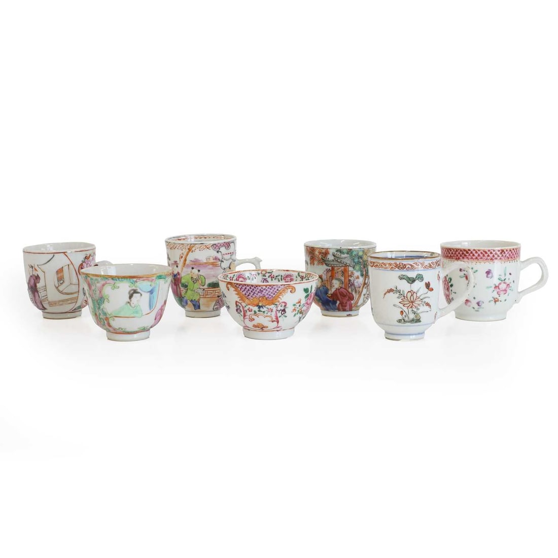 Chinese porcelain teacups and bowls, (1 of 2)