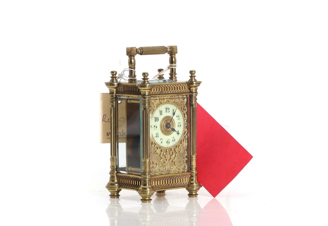 A brass carriage timepiece 20th century (1 of 2)