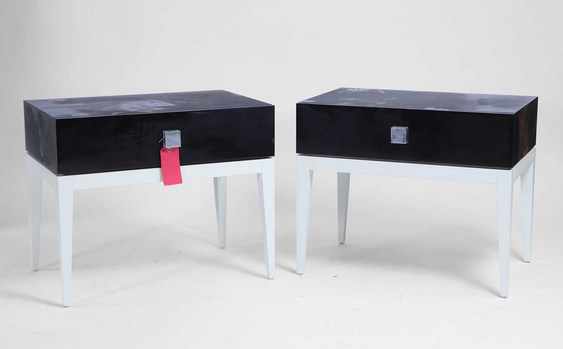 A pair of contemporary bedside tables and a matching side table Modern (1 of 4)