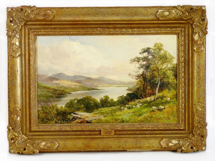David Bates (1840-1921), 'ABOVE LOCH LONG' Signed and d: David Bates (1840-1921), 'ABOVE LOCH LONG' Signed and dated 1898 l.r., also signed, inscribed with title and dated verso, oil on canvas 23 x 36cm