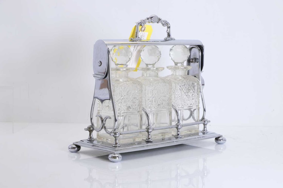 A silver plated tantalus, Victorian (1 of 1)