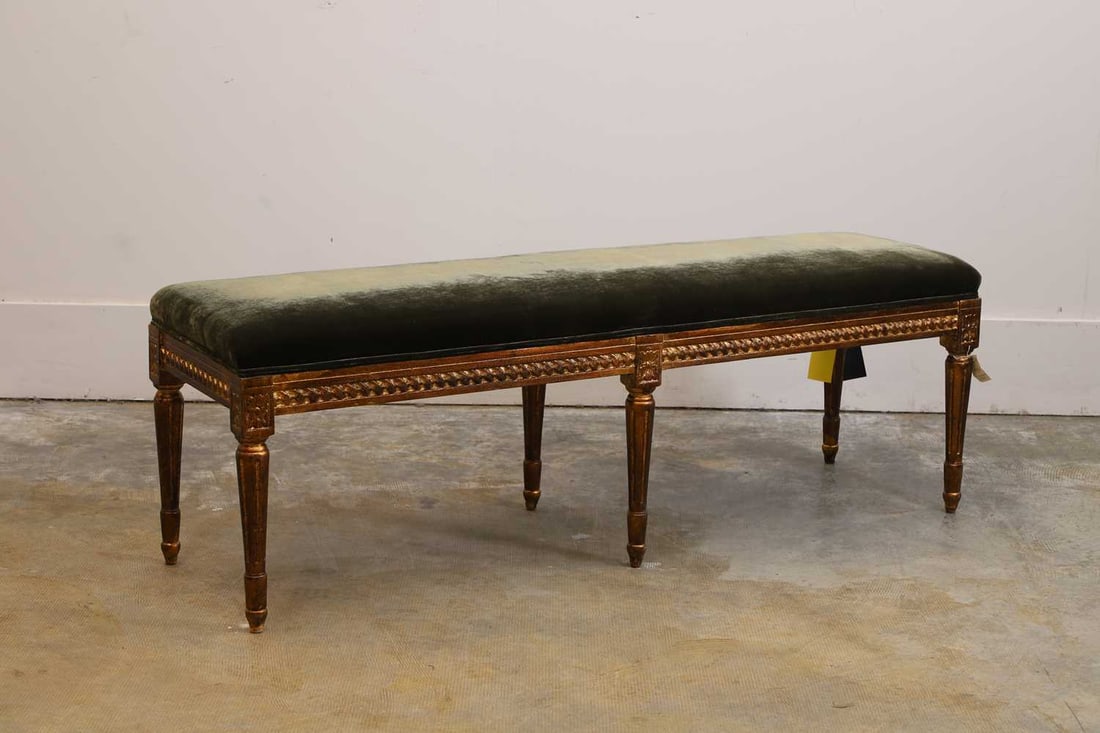 Louis XVI-style giltwood bench or stool 20th century (1 of 2)
