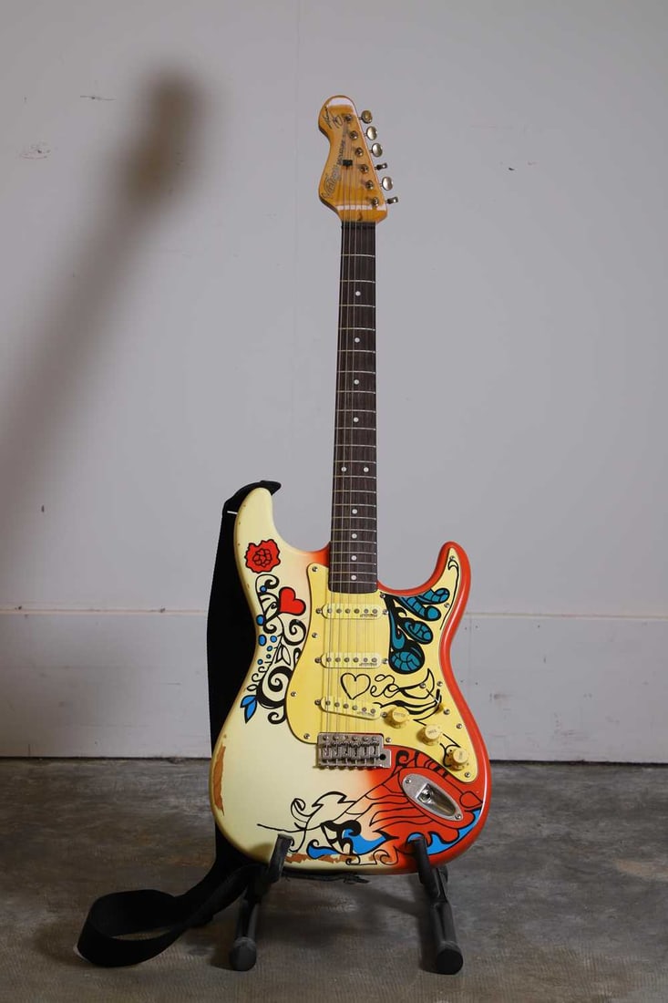 A Vintage V6 Thomas Blug Signature Summer of Love relic electric guitar (1 of 4)