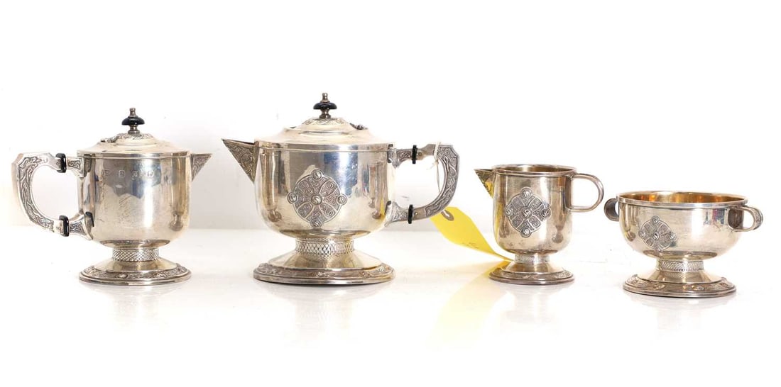 An Irish silver four part tea service (1 of 2)