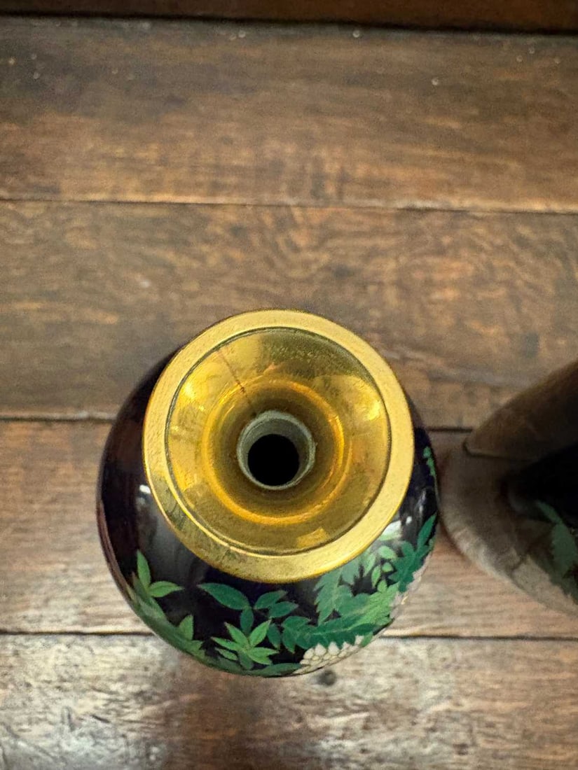 A pair of Japanese cloisonne vases Meiji Period (1868-1912) - 18