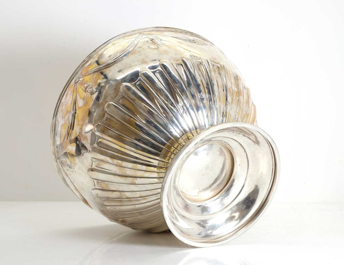 A large silver punch bowl - 2