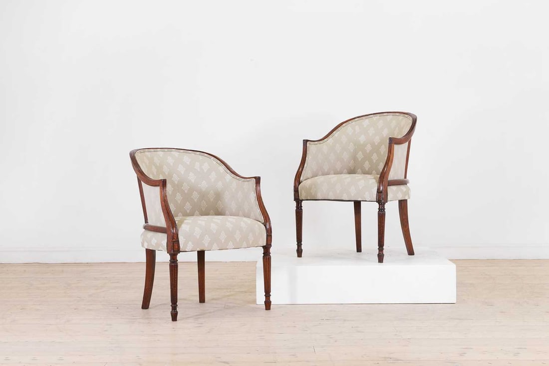 A pair of George III oak bergères Circa 1810 (1 of 6)