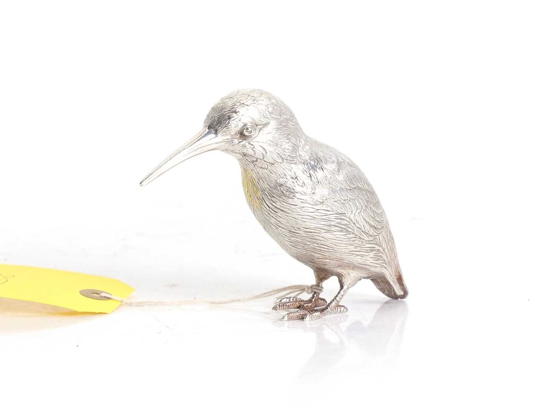 A silver table figure modelled as a Kingfisher 20th century - 2