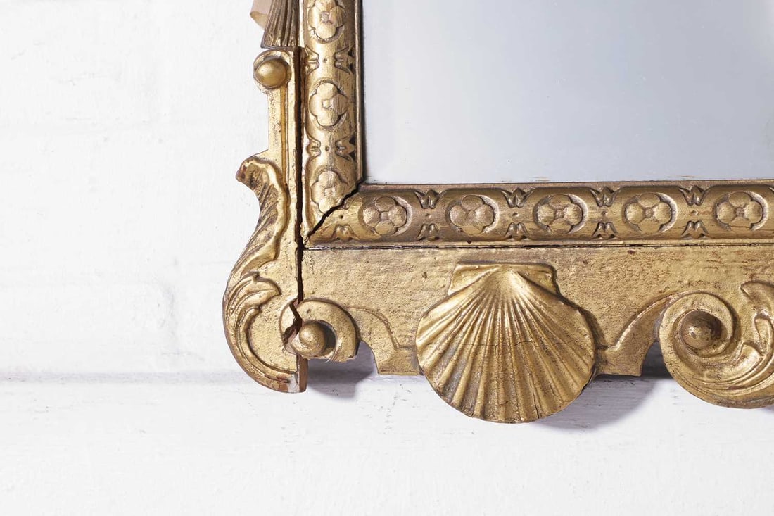A George II-style giltwood overmantel mirror 19th century - 3