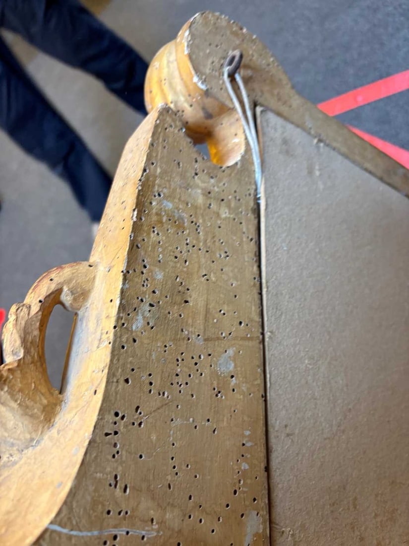 A gilt framed wall mirror, - 7