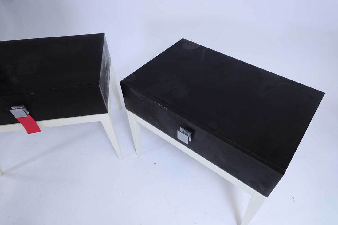 A pair of contemporary bedside tables and a matching side table Modern - 2