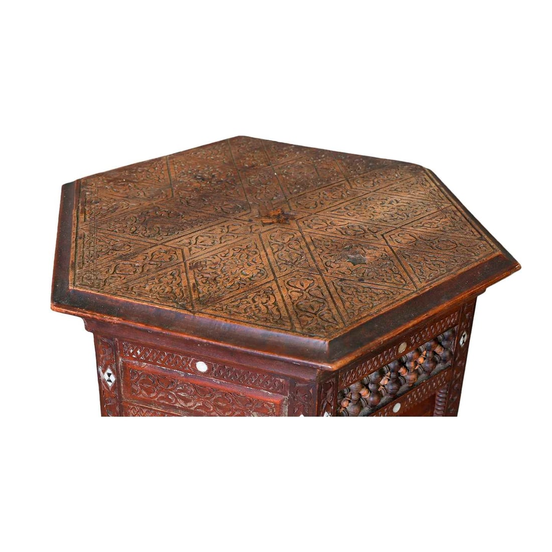 A hardwood hexagonal table 20th century - 2