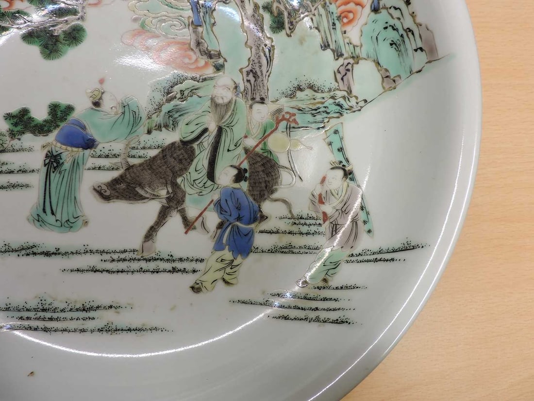 A Chinese famille verte plate, - 6