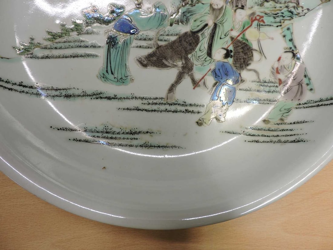 A Chinese famille verte plate, - 7