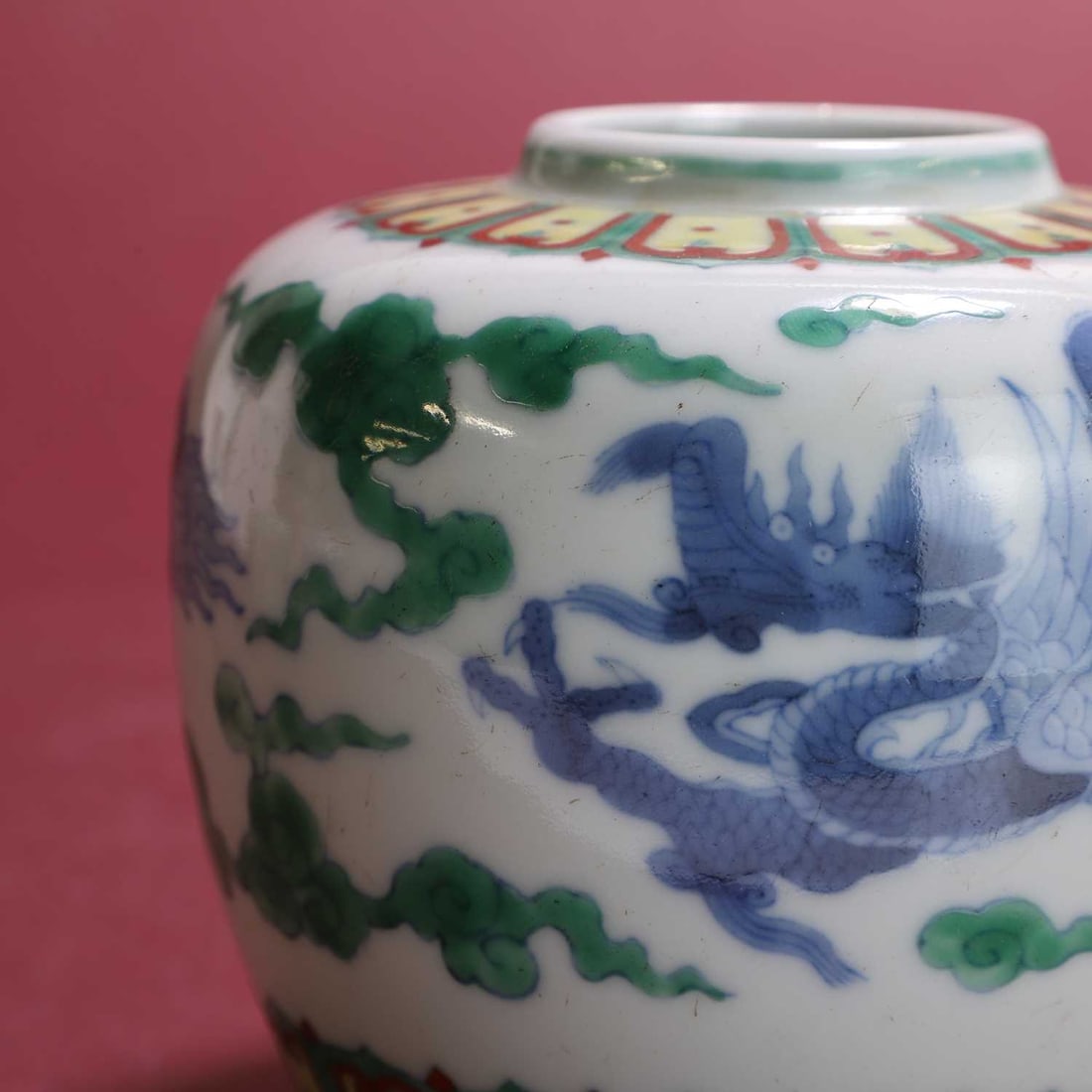 A Chinese doucai porcelain jar of ovoid form - 2