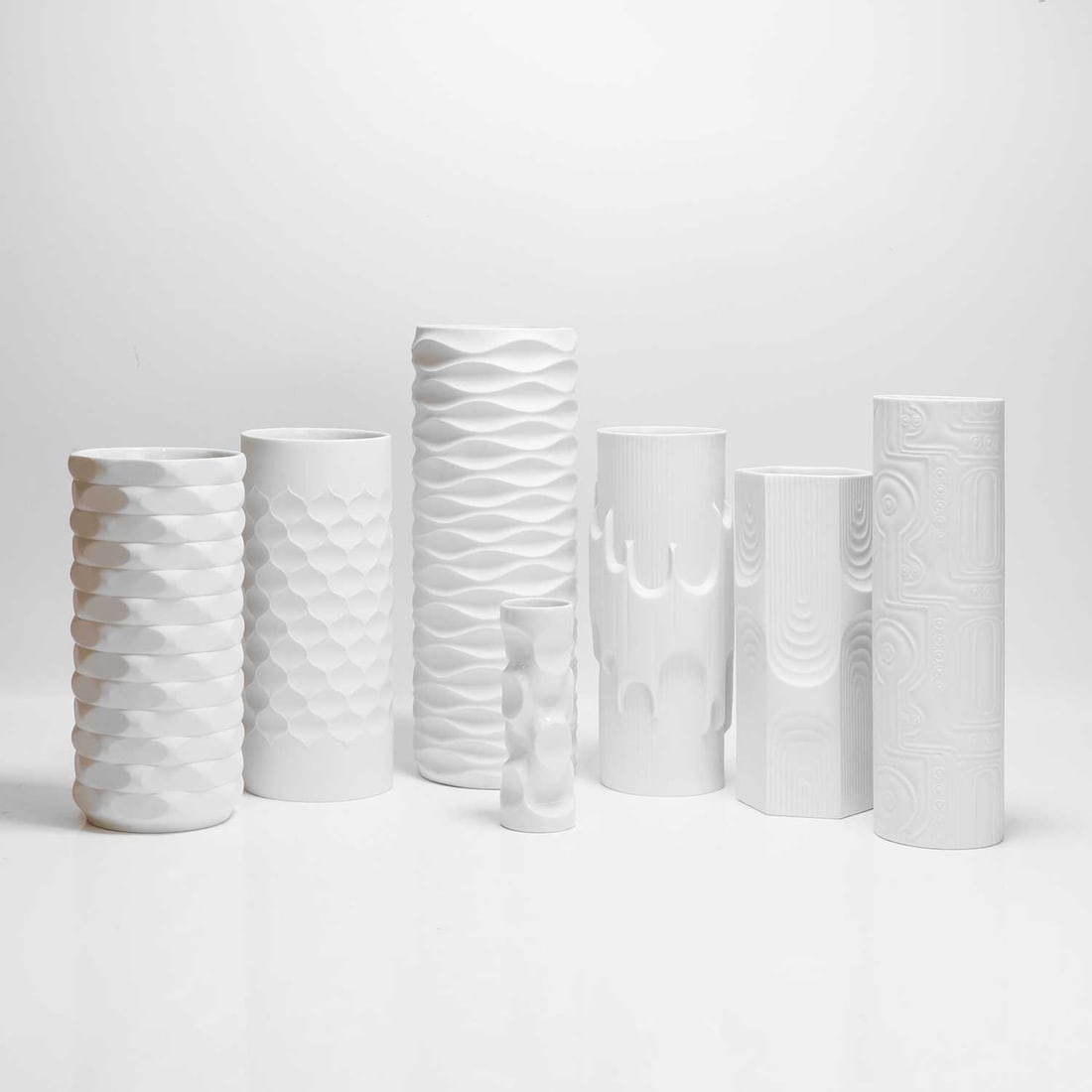 German 'Op Art' A collection of seven porcelain sleeve vases (1 of 3)