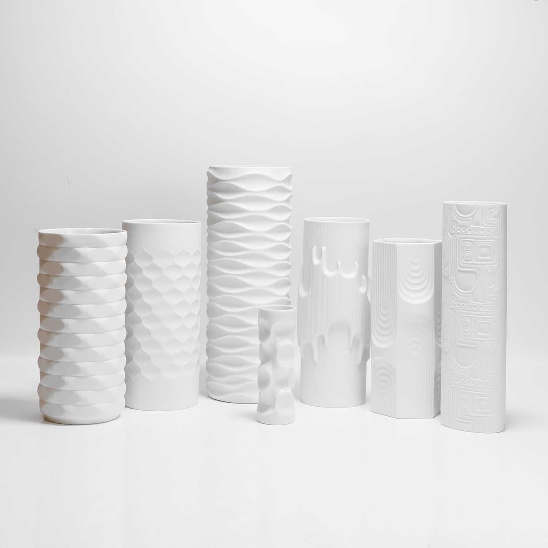 German 'Op Art' A collection of seven porcelain sleeve vases - 2