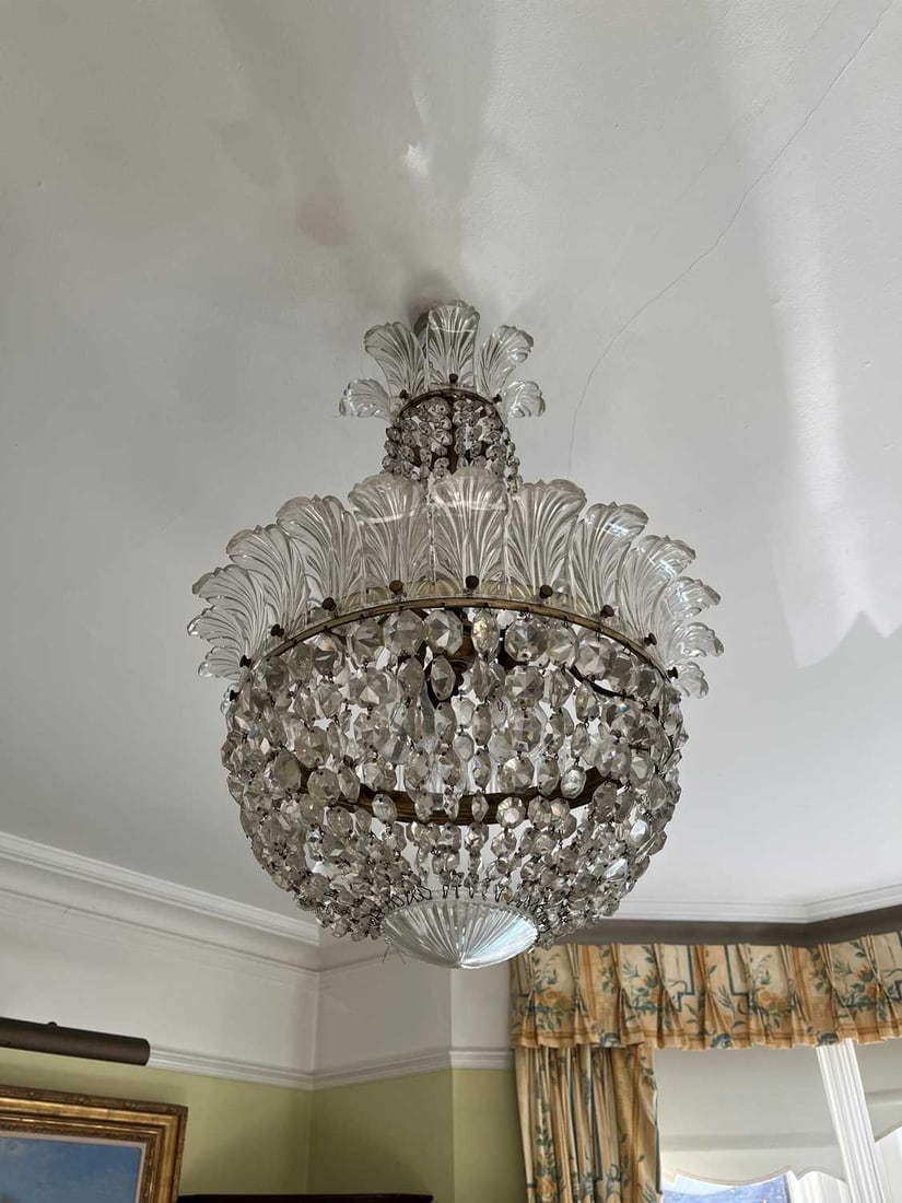 A cut glass chandelier Late 19th century (1 of 4)