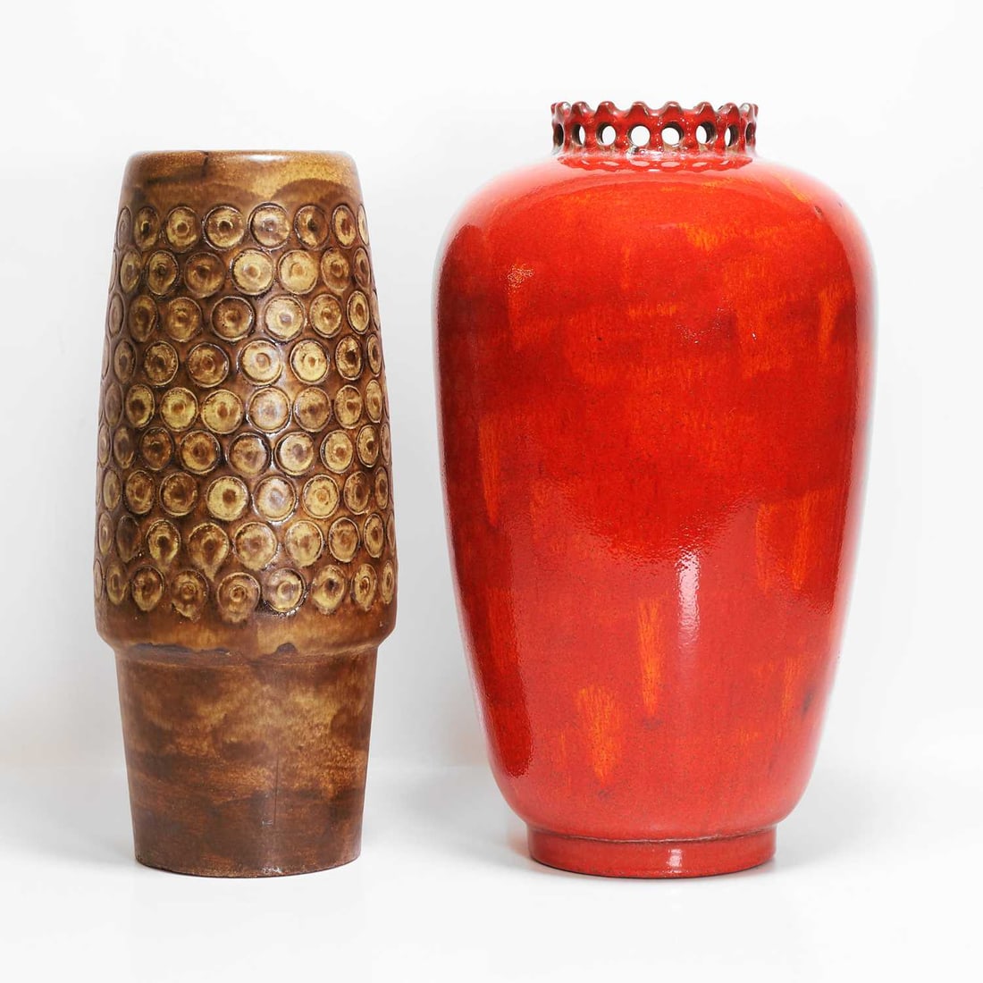 Ceramano Pottery Two 'Fat Lava' vases (1 of 3)