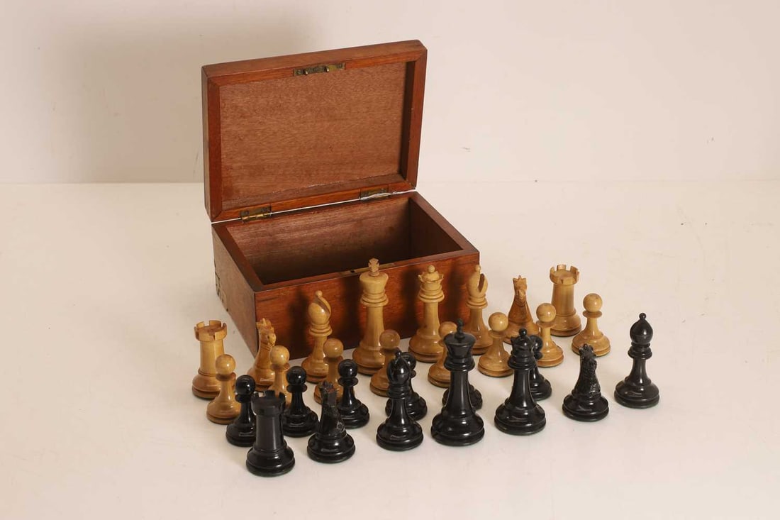 A Jacques Cook Staunton part chess set Early 20th century (1 of 2)